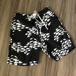 AVA SKY MEN's BLACK FISH PRINT boardshorts